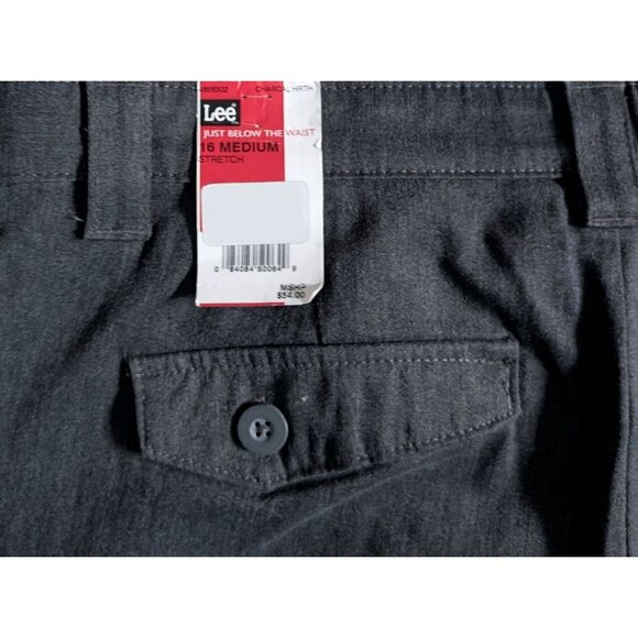Lee Gray Dress Pants Just Below The Waist Stretch Womens Size 16 - Picture 6 of 9